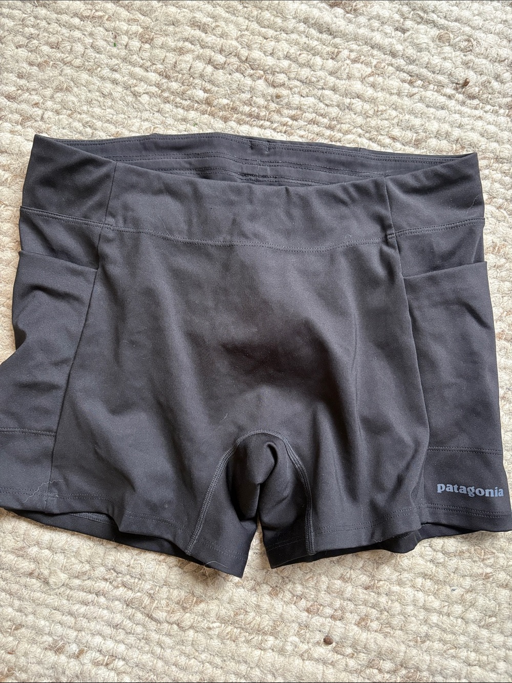 Patagonia Women's Black Endless Run Shorts with Side and back Pockets